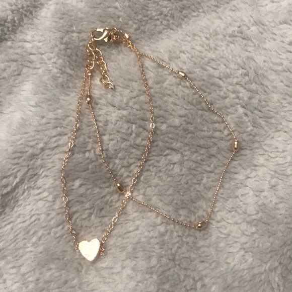 Boho Heart Gold tone 2 anklet set - Picture 3 of 3